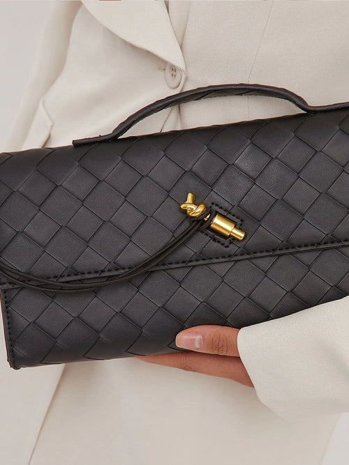 Handtasche Damen geflochten mit Metallverschluss