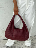 Handtasche Damen geflochten mit weichem Fall, geräumig - Rot