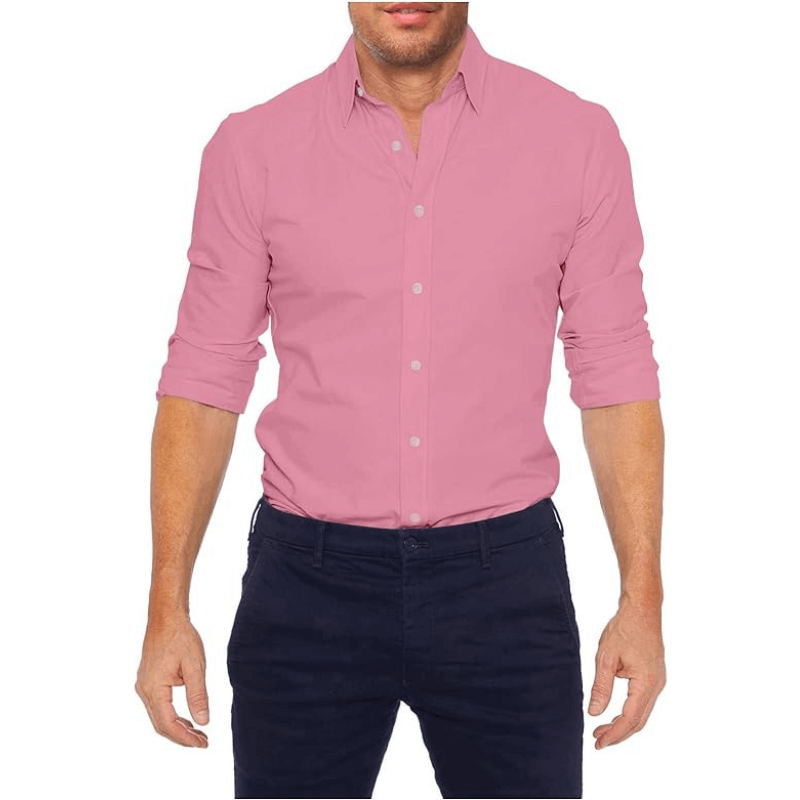Hemd Herren mit Reissverschluss statt Knopfleiste - Rosa