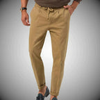 Hose Herren in Leinen-Optik mit Kordelzug am Bund - Khaki