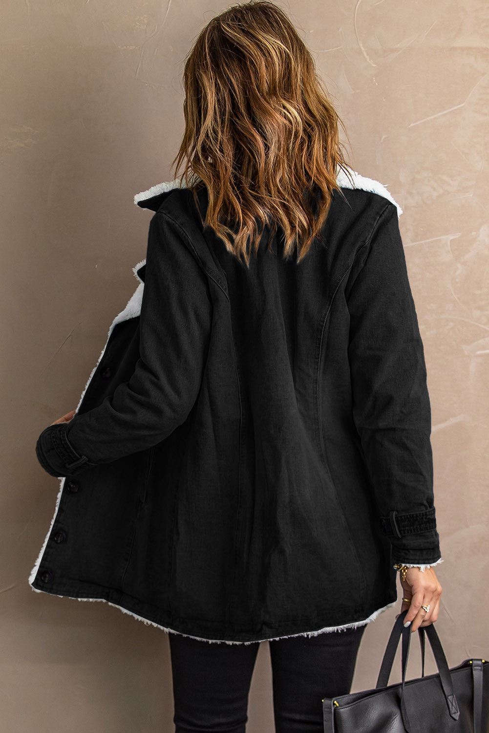 Jacke Damen in Veloursleder-Optik mit Teddyfutter